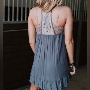 Palmer Tattoo Slip Dress Grey